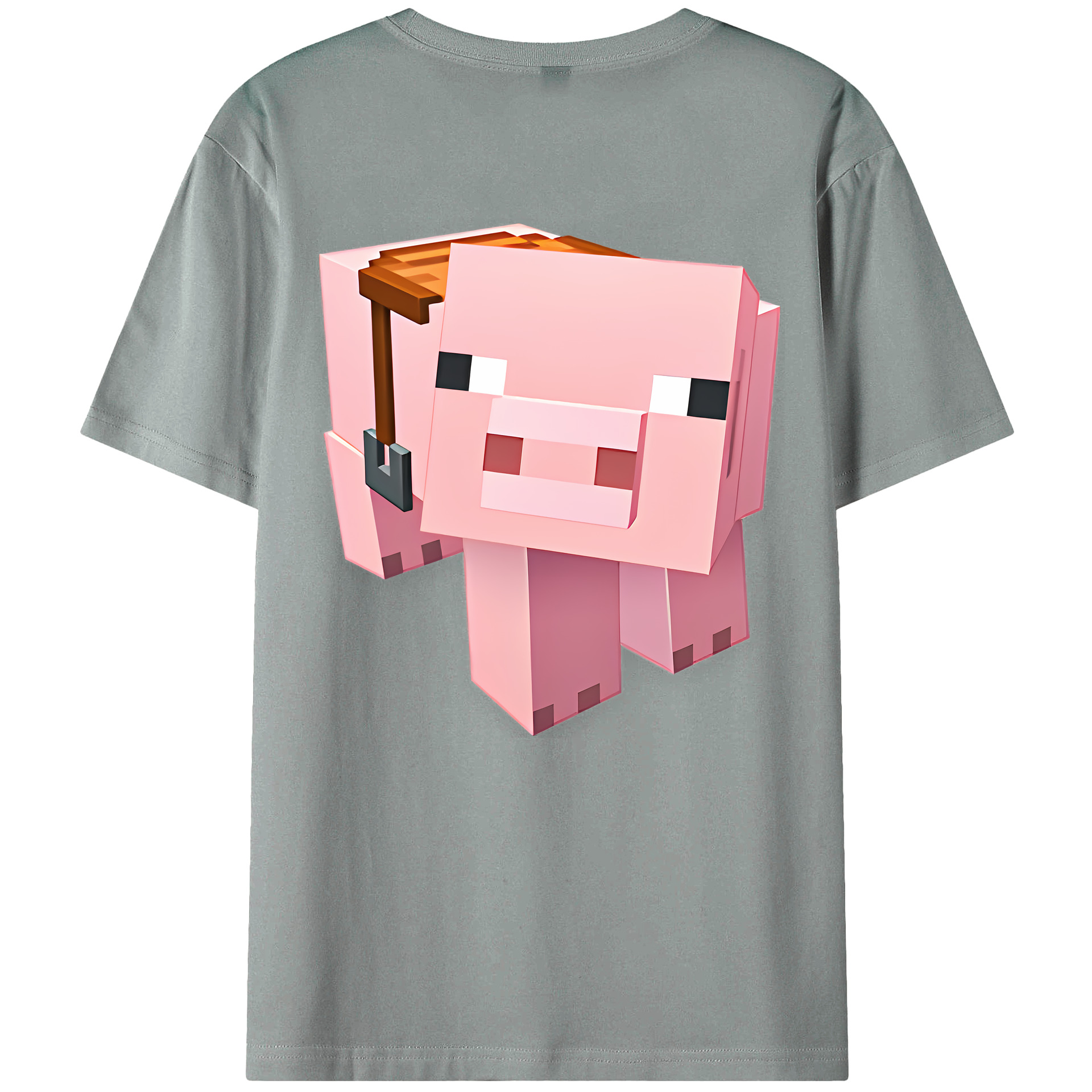 （画像用） マインクラフト ブロックの世界 Minecraft MC Block world 綿100％ メンズ半袖Tシャツ（バックプリント） 通気性